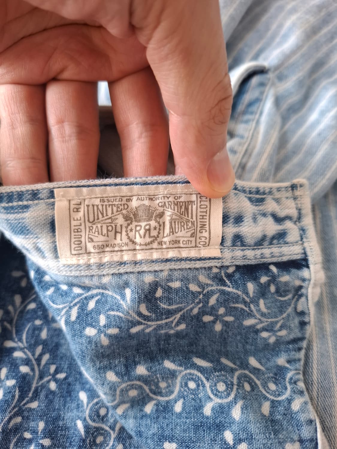 XL RRL 더블알엘 인디고 스트라이프 더블 페이스 워크셔츠 상품이미지6