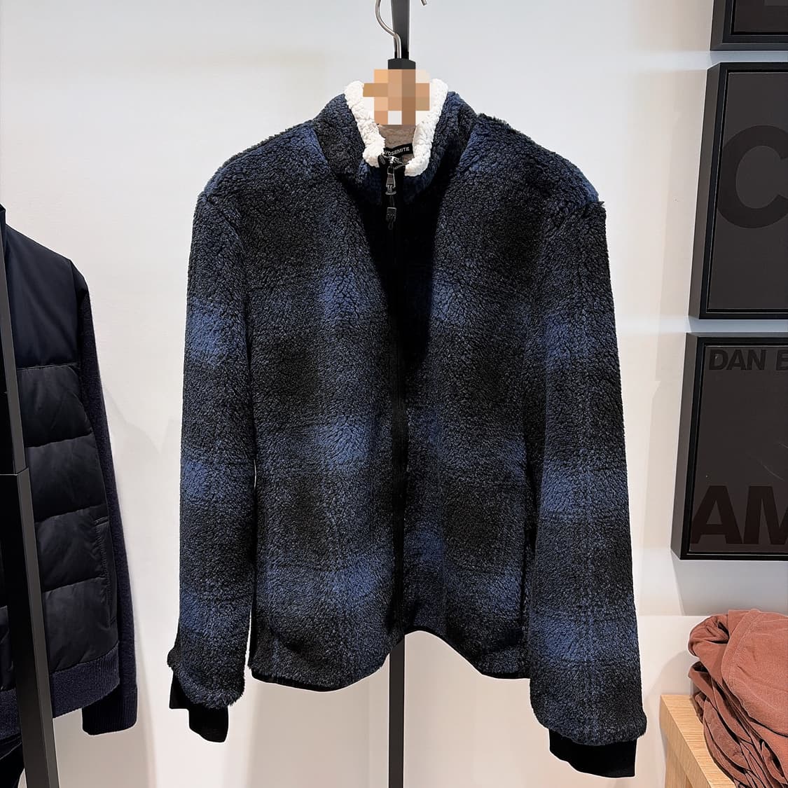 (정품/새상품) 제임스펄스 요세미티 남성 코발트 블랙 체크 쉐르파 자켓 상품이미지1