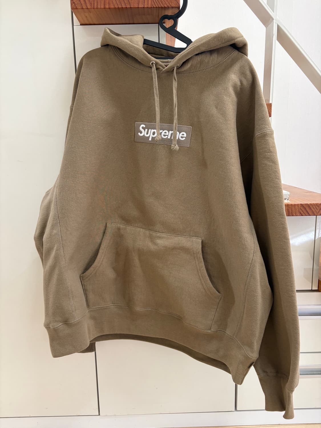 슈프림 박스로고 후드 스웨트셔츠 다크 샌드 L 상품이미지2