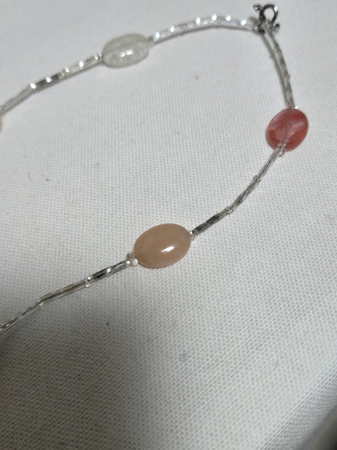 빈티지 믹스 원석 목걸이 크랙수정 로즈톤 내포수정 포인트 상품이미지8