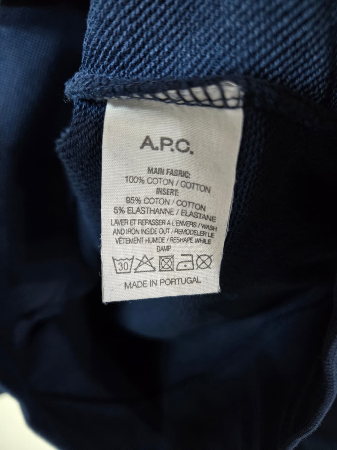 A.P.C. 로고 맨투맨 네이비S 상품이미지5