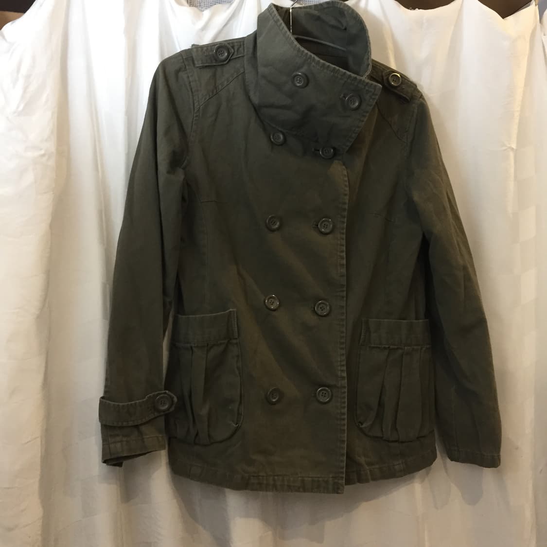 Estacot 하구미 모리걸 하이넥 카키 야상 숏자켓 상품이미지4