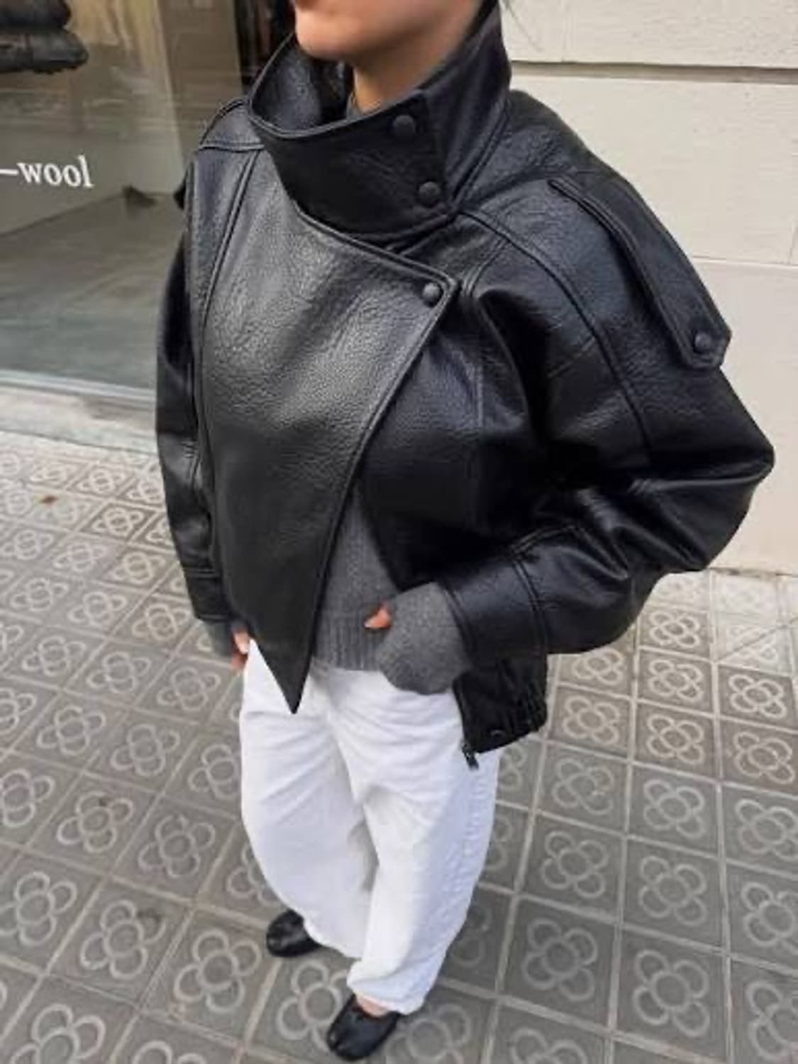 자라 레더 봄버 자켓 상품이미지5