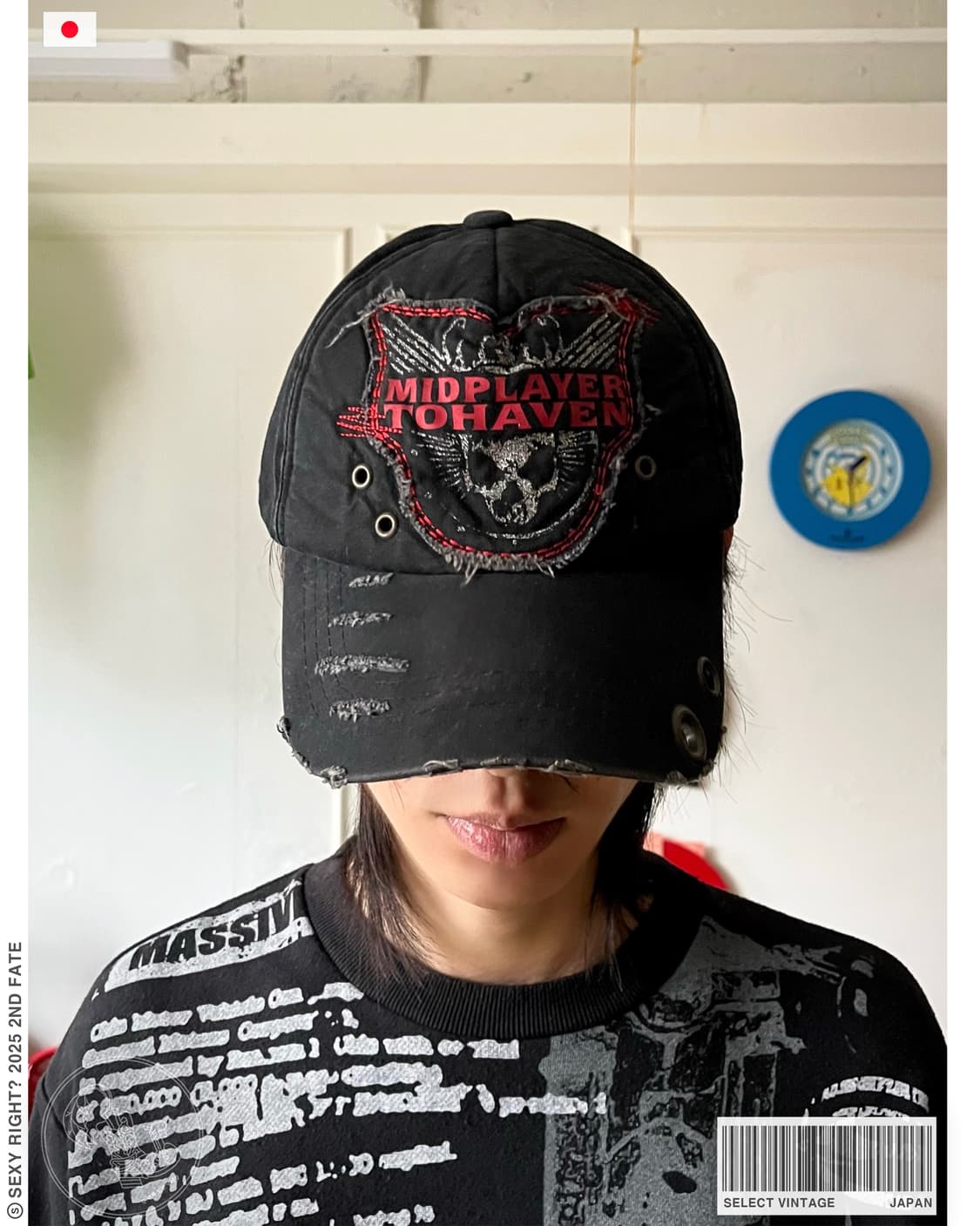 90-00s Japanese Vintage Damage Skull Cap 상품이미지1