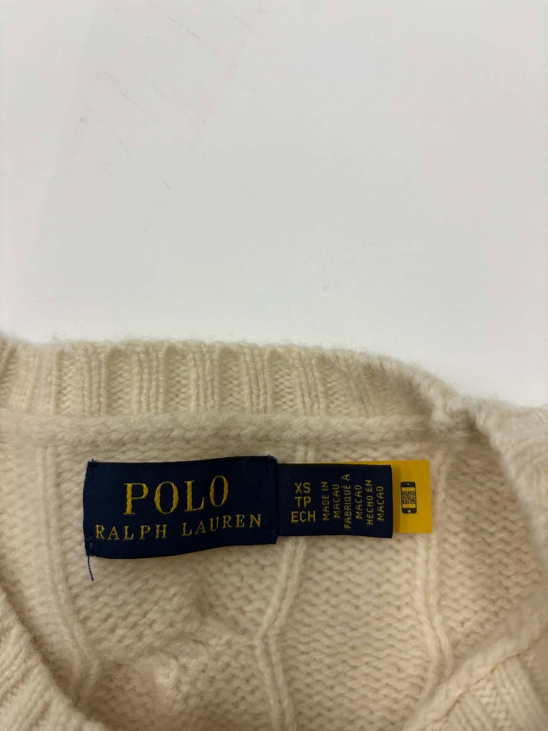 폴로 랄프로렌 신형 큐알택 케이블 아이보리 핀터깔 걸즈 크루넥 니트(XS 상품이미지5