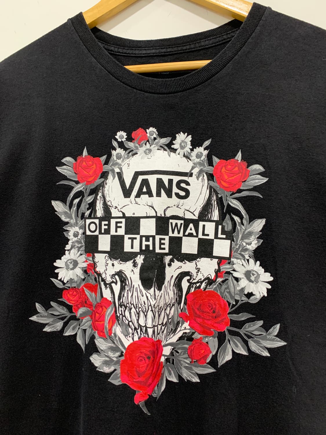 (빈티지)Vans 스컬&로즈 프린팅 튜블러 반팔티셔츠 상품이미지5