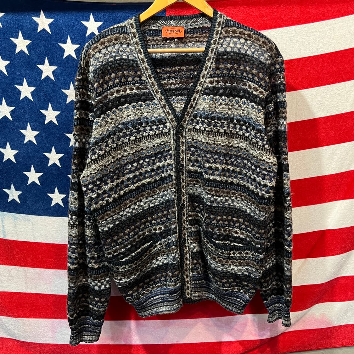 미쏘니 패턴 니트 가디건 상품이미지1