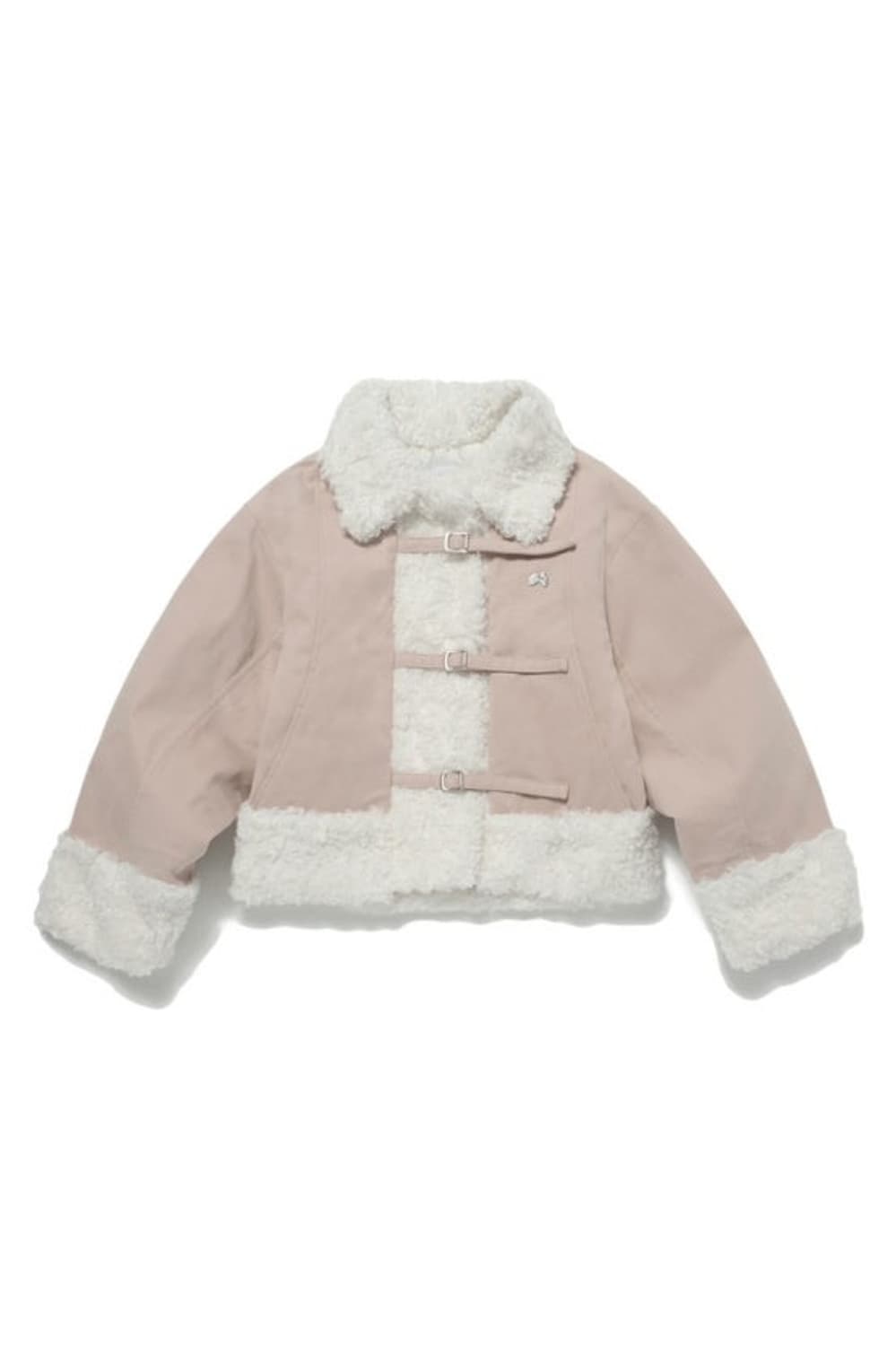 허그유어스킨 시어링 퍼 자켓 무스탕 애쉬핑크 상품이미지1