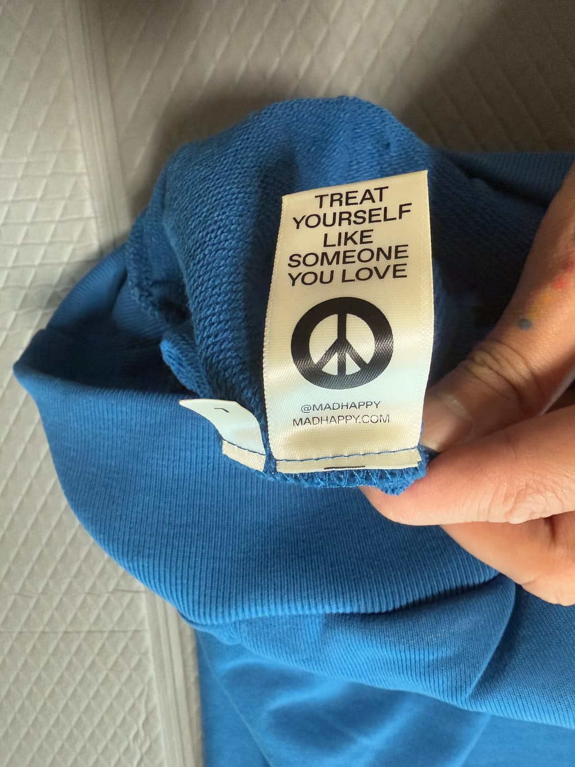 (L) 매드해피 초판 시그니처 후드 블루  상품이미지4