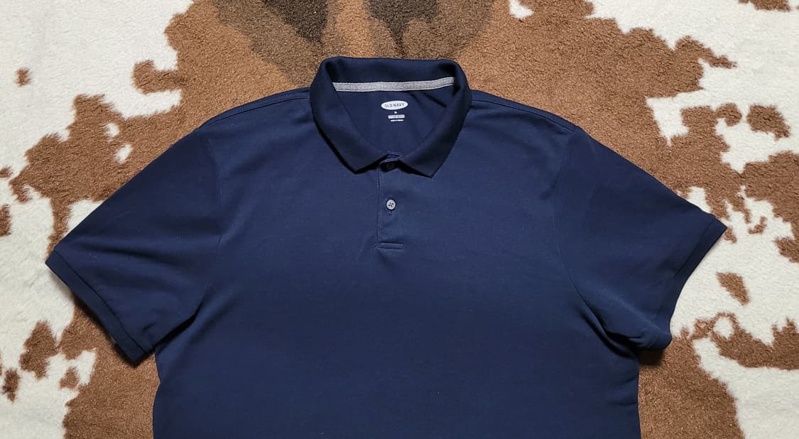 OLD NAVY 남성용 네이비 반팔 피켓셔츠(XL) 상품이미지2