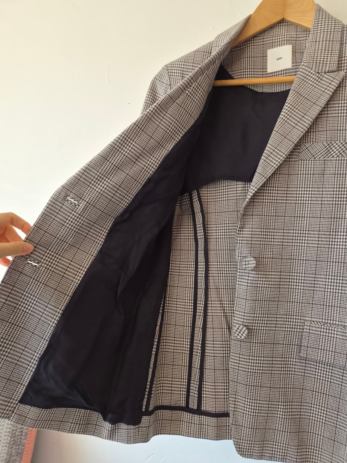 구호 KUHO 여성 체크블레이저미니멀오피스룩자켓 상품이미지4