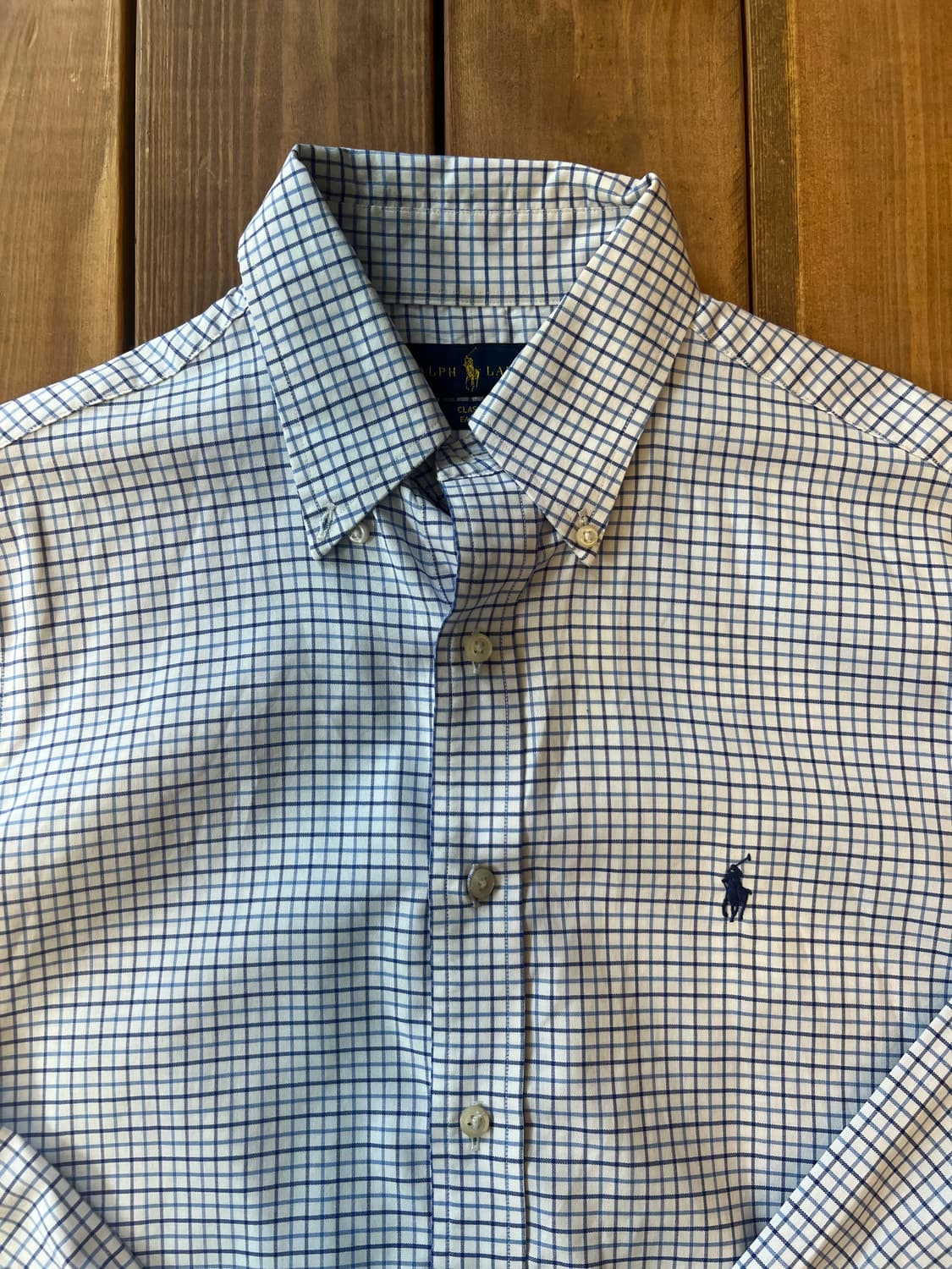 폴로 블루 체크 셔츠 상품이미지7