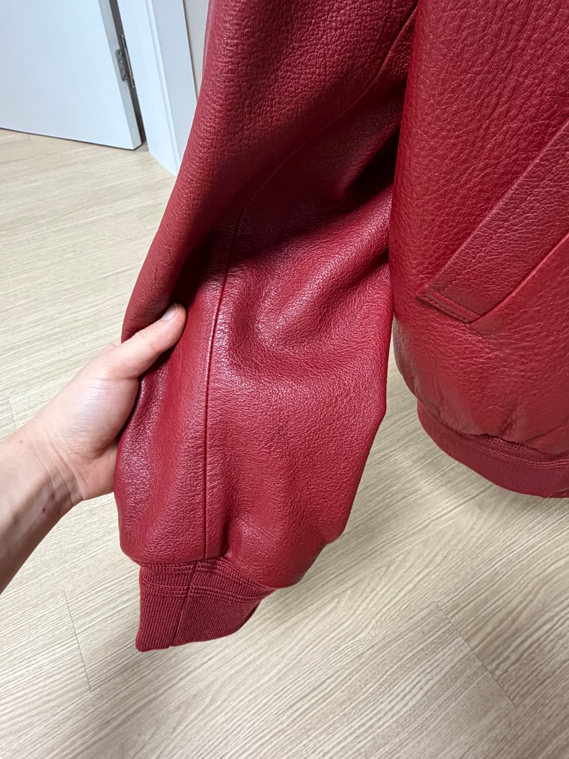 렉토 빈티지 레드 레더 자켓 상품이미지4