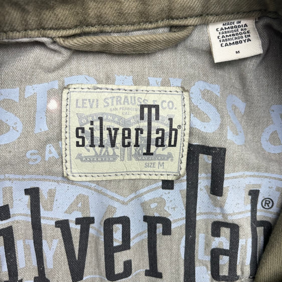 리바이스 실버탭 타이다이 카키 데님 트러커 자켓 M 상품이미지7