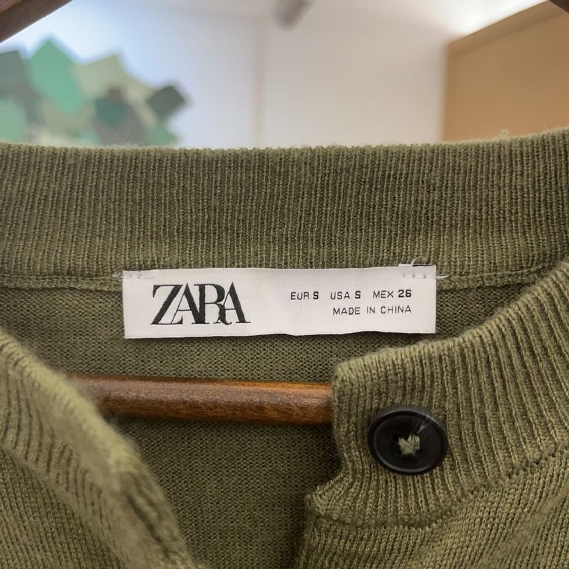 자라 세일러카라 말차카키 슬림핏 여리 세미크롭 가디건 85 C07923 상품이미지5