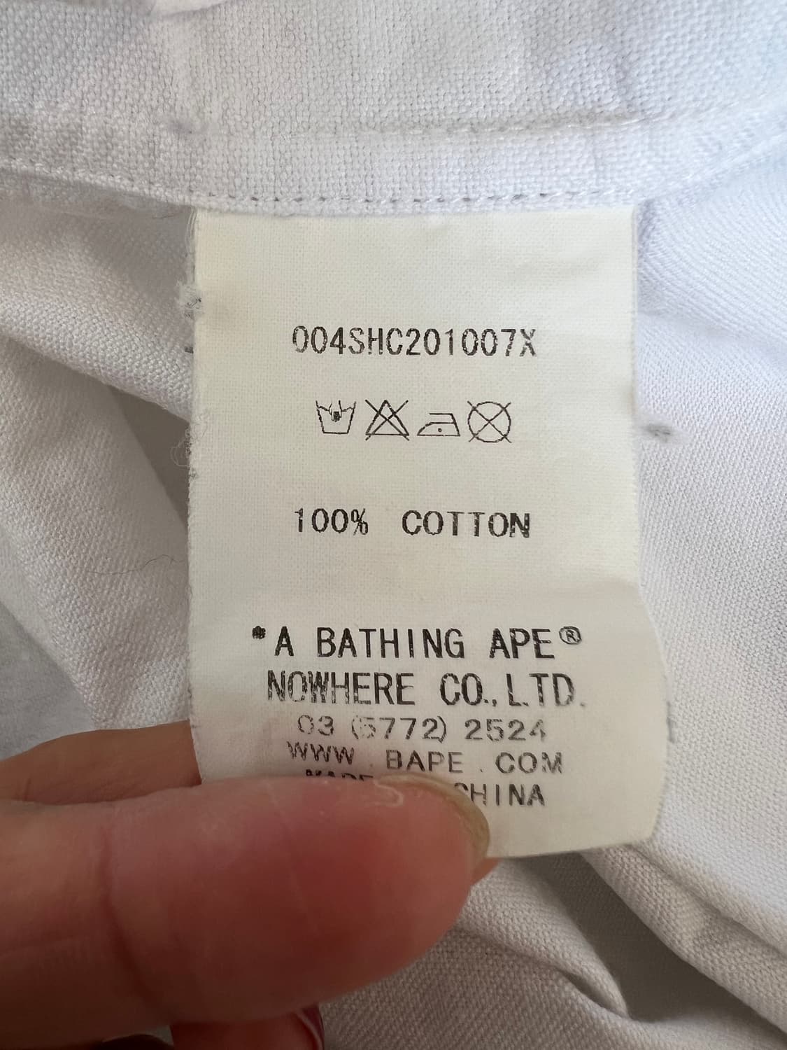 베이프 남여공용 화이트 코튼긴팔셔츠 상품이미지7