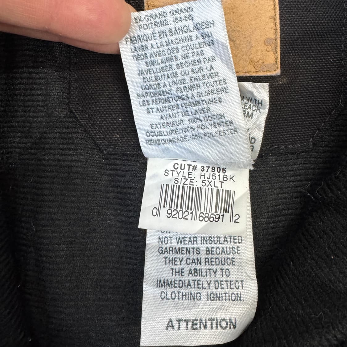 USA 빈티지 덕액티브 덕캔버스 후드 워크자켓 블랙 상품이미지8