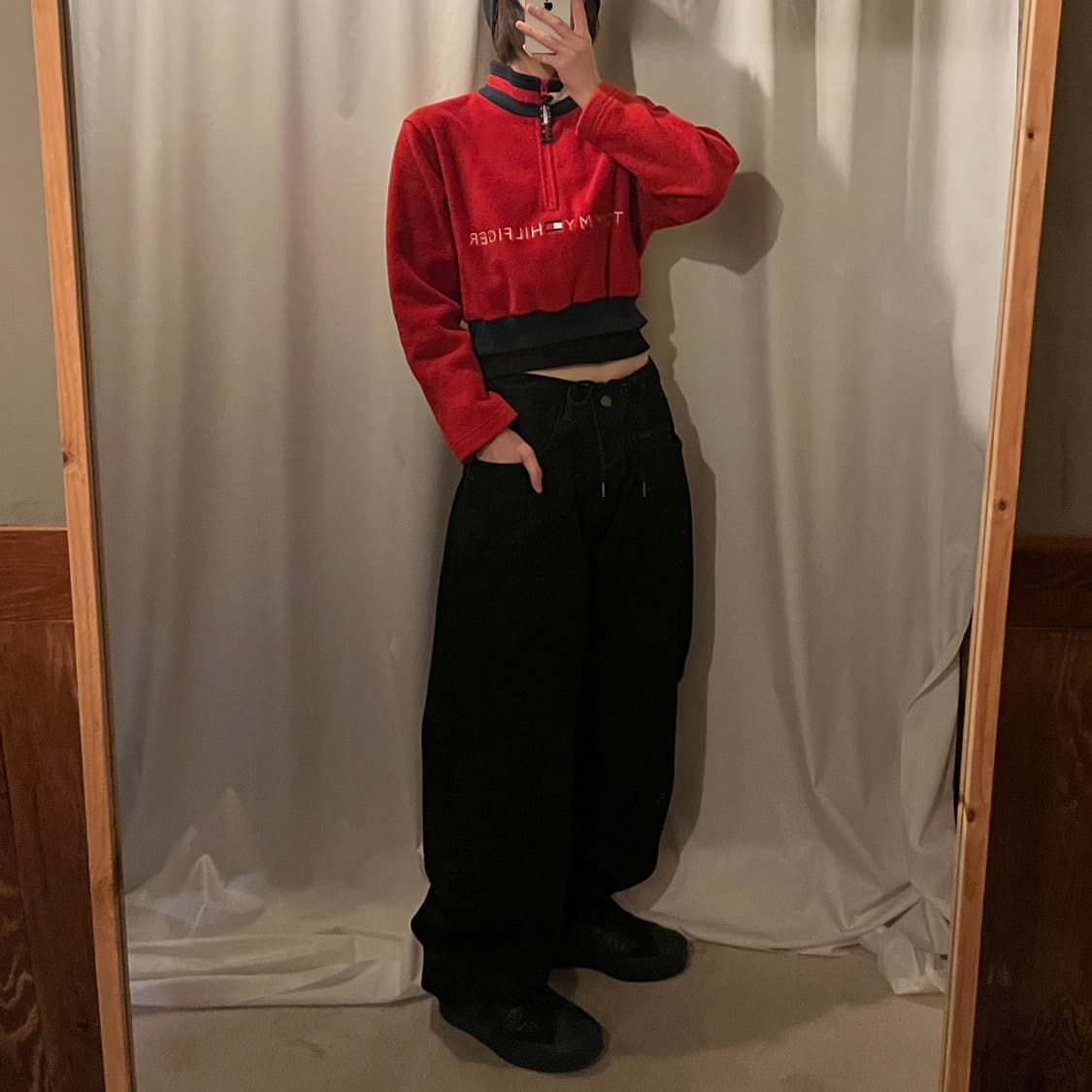 타미힐피거 크롭 반집업 플리스 상품이미지4