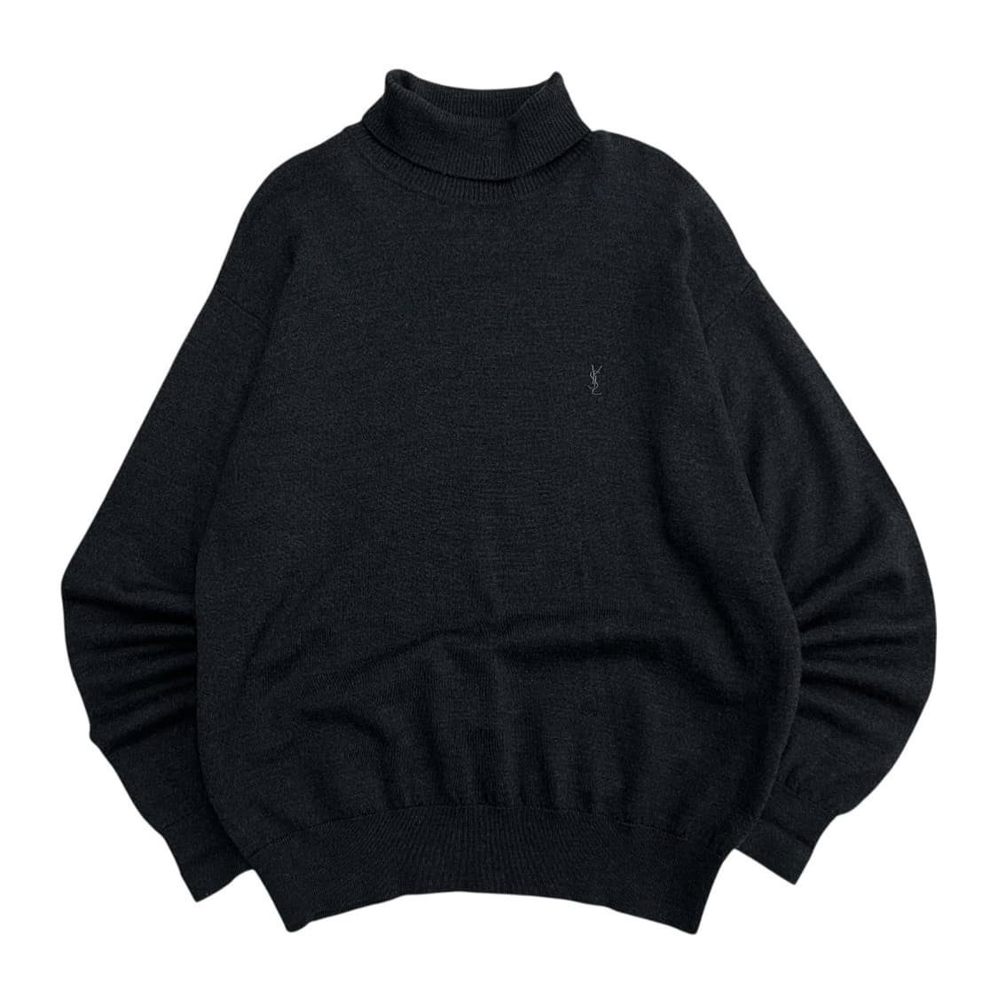 입생로랑 로고 차콜 터틀넥 니트 상품이미지2