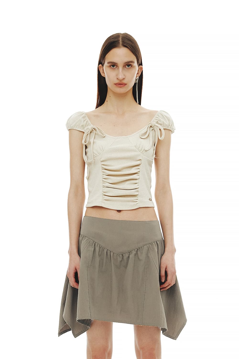 CERRIC(세릭) CREASE SHIRRIG HALF TOP 상품이미지1