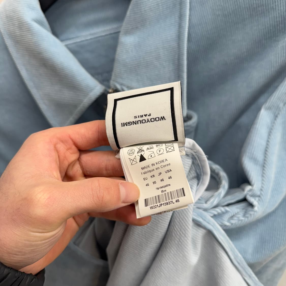 [46] 우영미 코듀로이 자켓 스카이 블루 상품이미지6