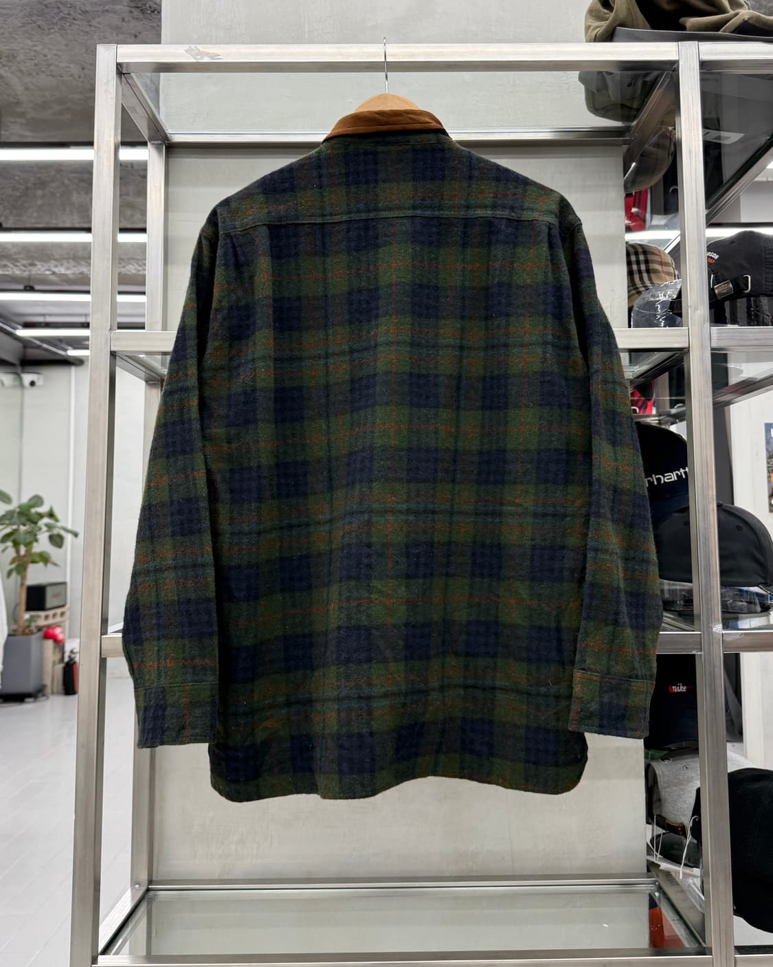  울리치 Woolrich 00s USA 타탄체크 헤링본 울 셔츠 상품이미지4