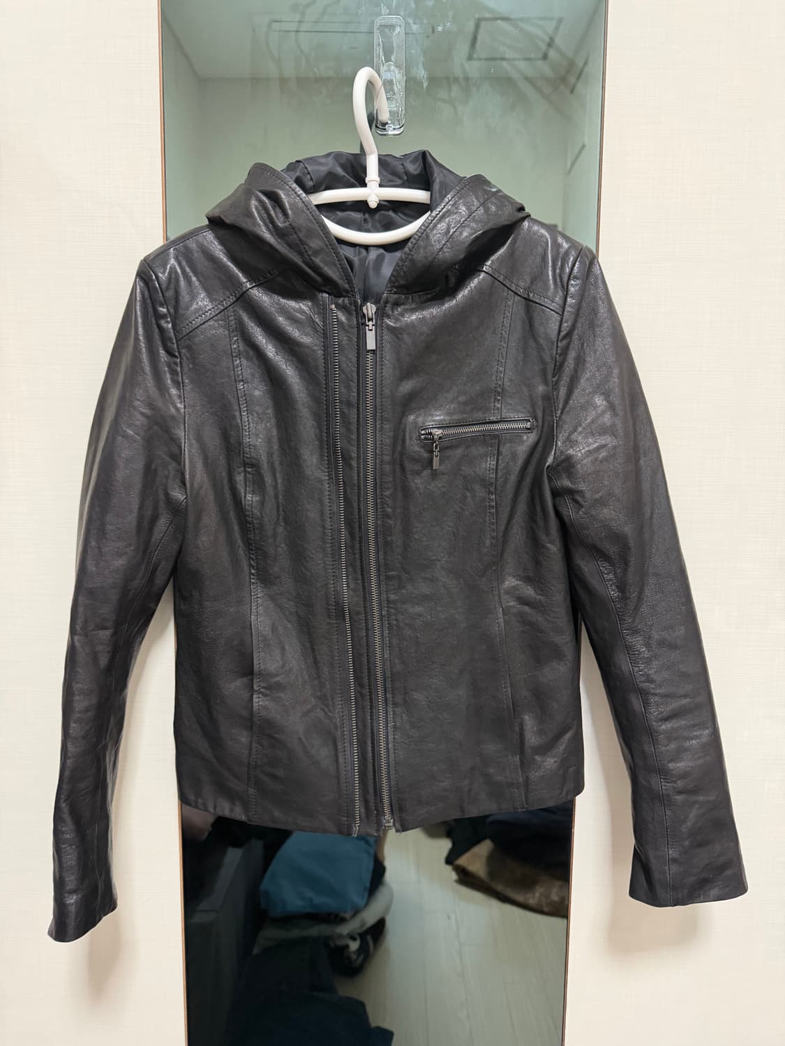 리얼레더 후드 자켓 상품이미지1