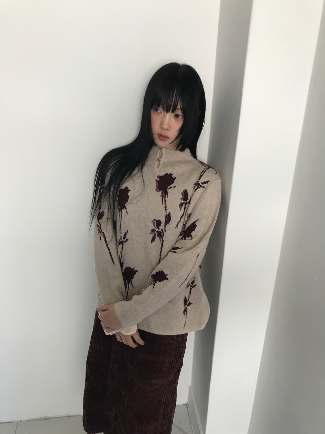 (Vintage)Corduroy button long skirt 상품이미지8