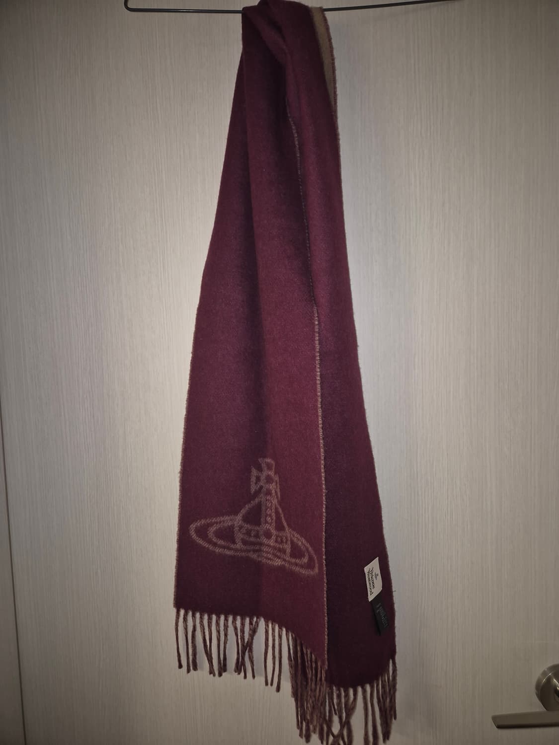 25FW 비비안 웨스트우드 더블 로고 울 머플러 카멜 상품이미지2