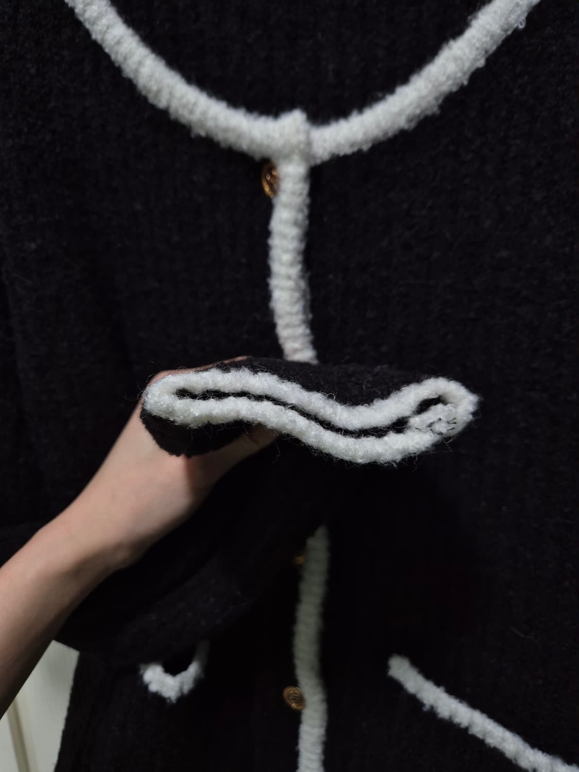 브래이시걸 블랙 트위드 가디건 상품이미지5