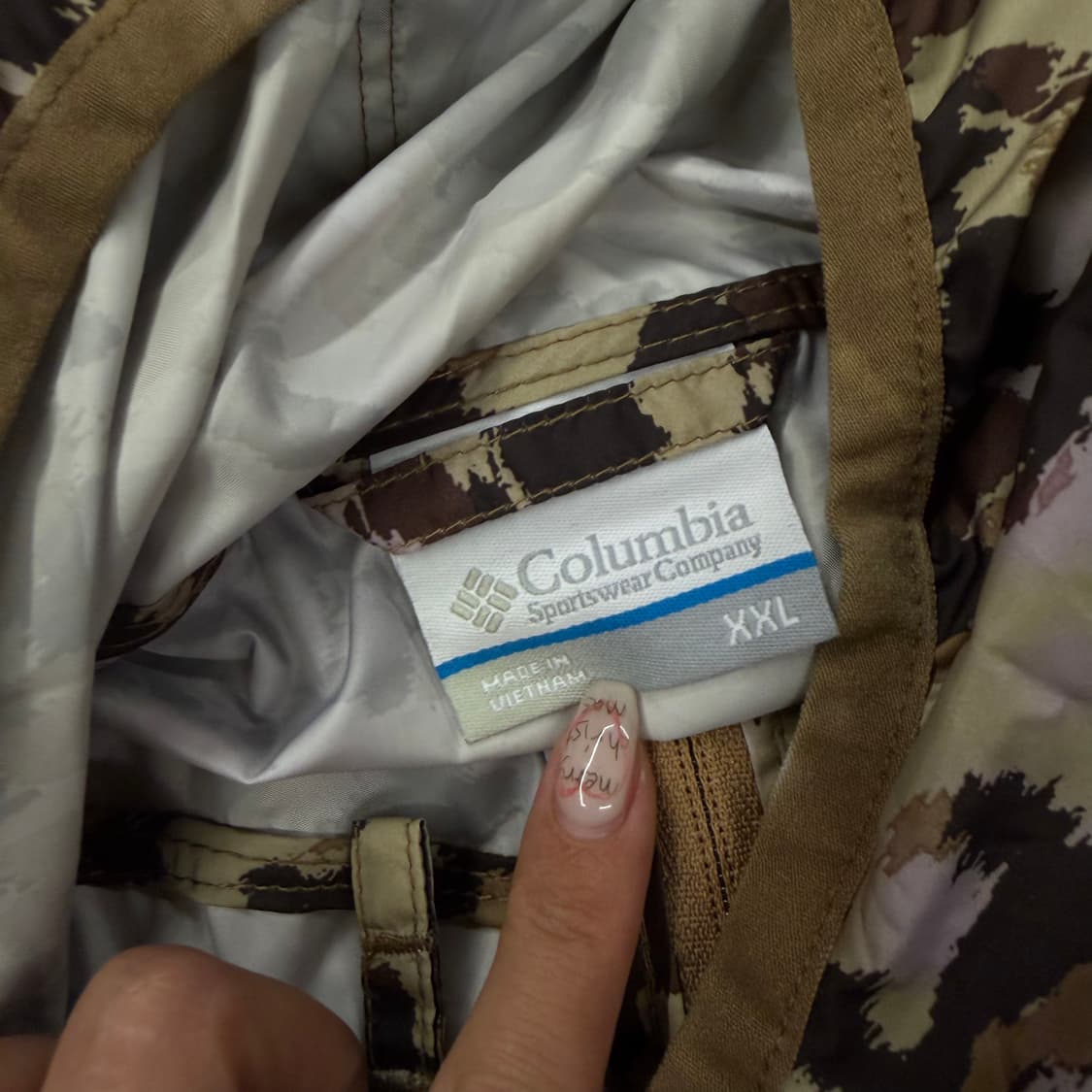 [ 정품/XXL ] 컬럼비아 카모플라쥬 후드 바람막이 자켓 상품이미지5