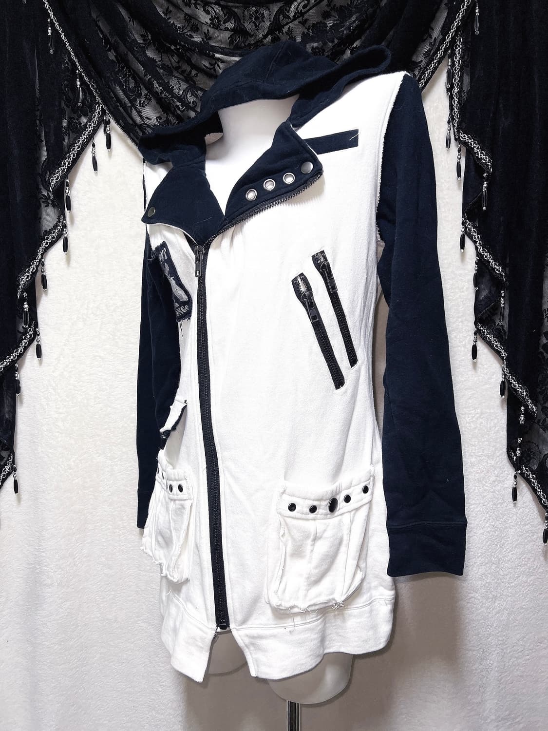 섹스팟리벤지 고스펑크 스컬 y2k 그런지 후드집업 자켓 emo 서브컬쳐 상품이미지6