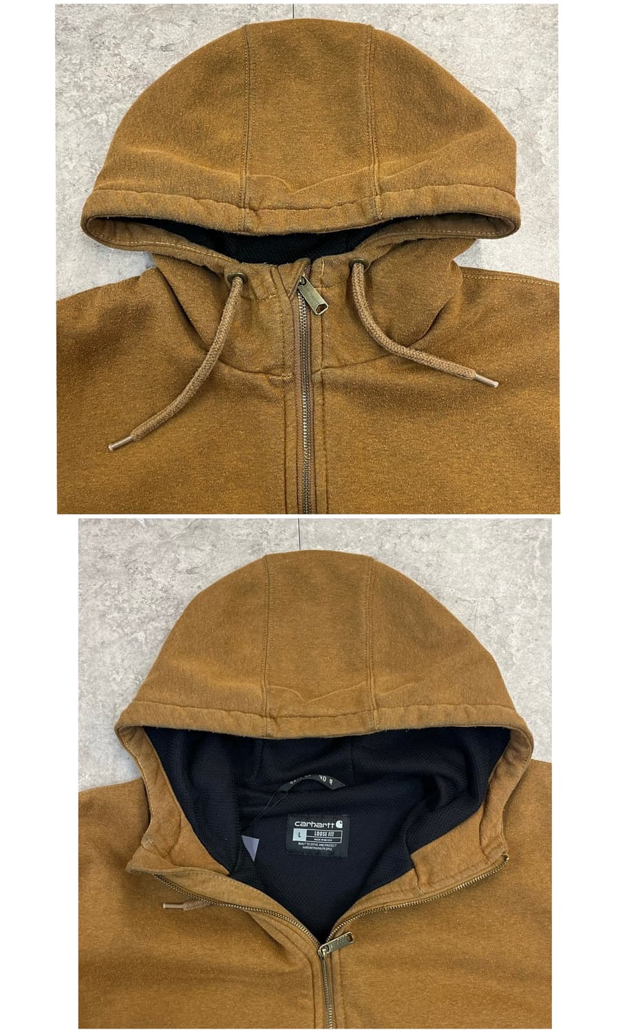 칼하트 루즈핏 후드집업 카멜 L #csz3768 상품이미지5