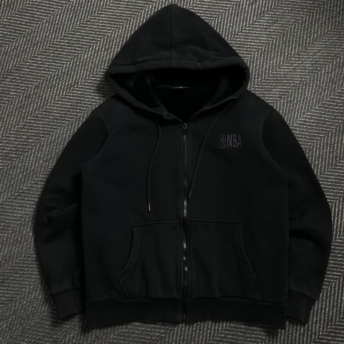 NBA 자수로고 양털 후드집업 블랙 y 4554 상품이미지2