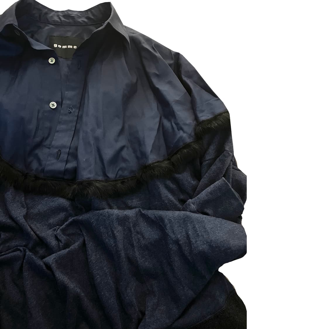 gomme 고무 믹스 셔츠 원피스 상품이미지2