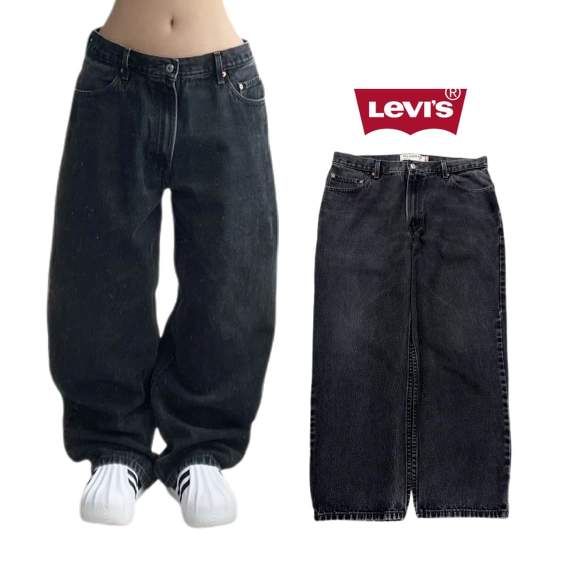 리바이스 00s 550 흑청 워싱 데님팬츠 상품이미지1