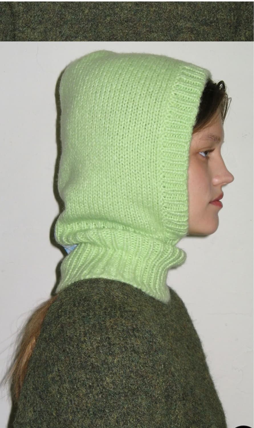 시눈 니트 바라클라바 Apple green 상품이미지3