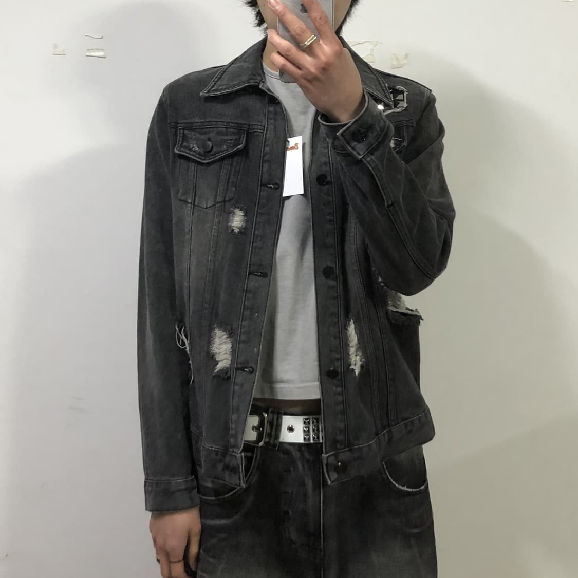 스터드 커스텀 데님자켓 상품이미지3