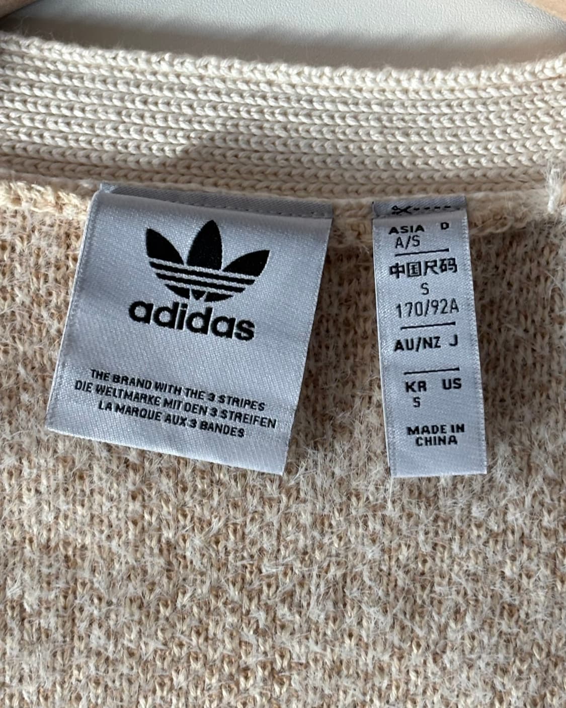 Adidas 아디다스 베이지 체크 브이넥 가디건 상품이미지7