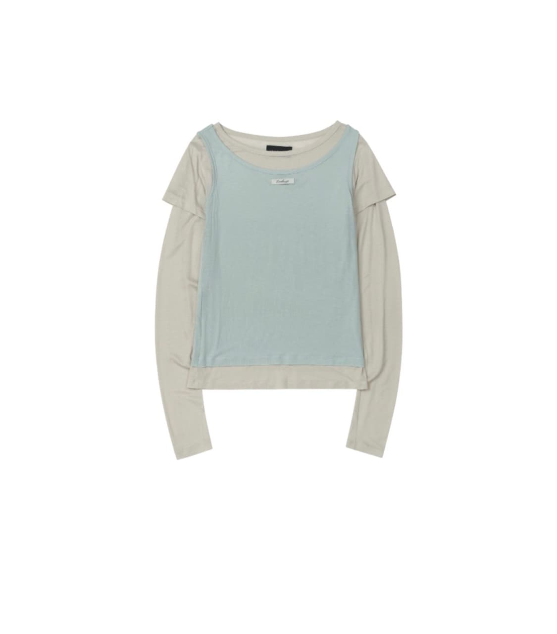 (F) 레더리 투톤 슬리브리스 레이어드 롱슬리브 [SAGE BLUE] 상품이미지8