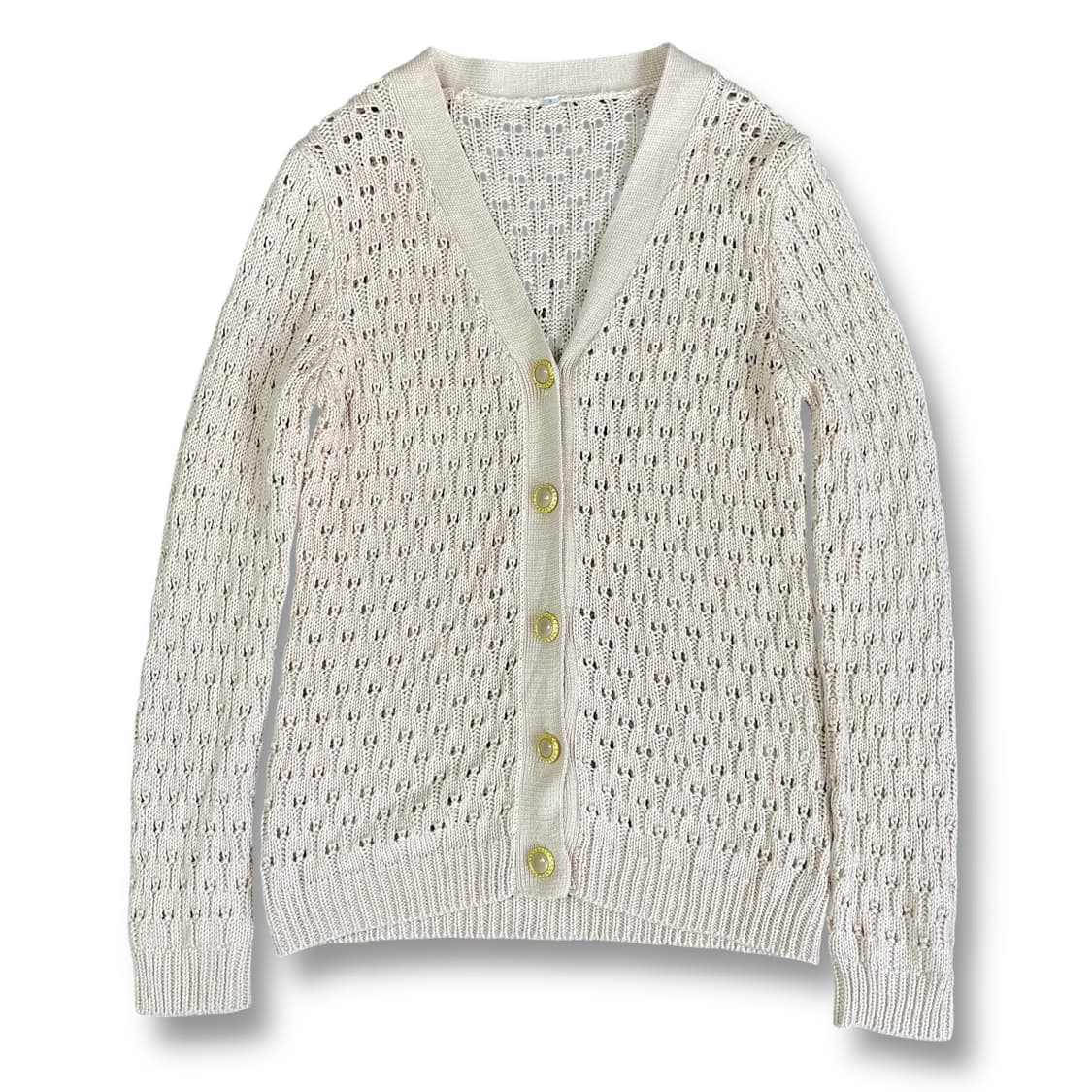 JPN 아크릴 코튼 크로쉐 니트 가디건 S 상품이미지1