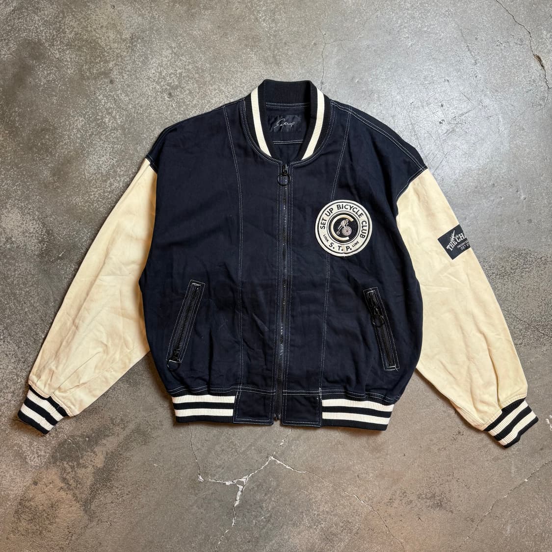 Set up 코튼 바시티 자켓 상품이미지1