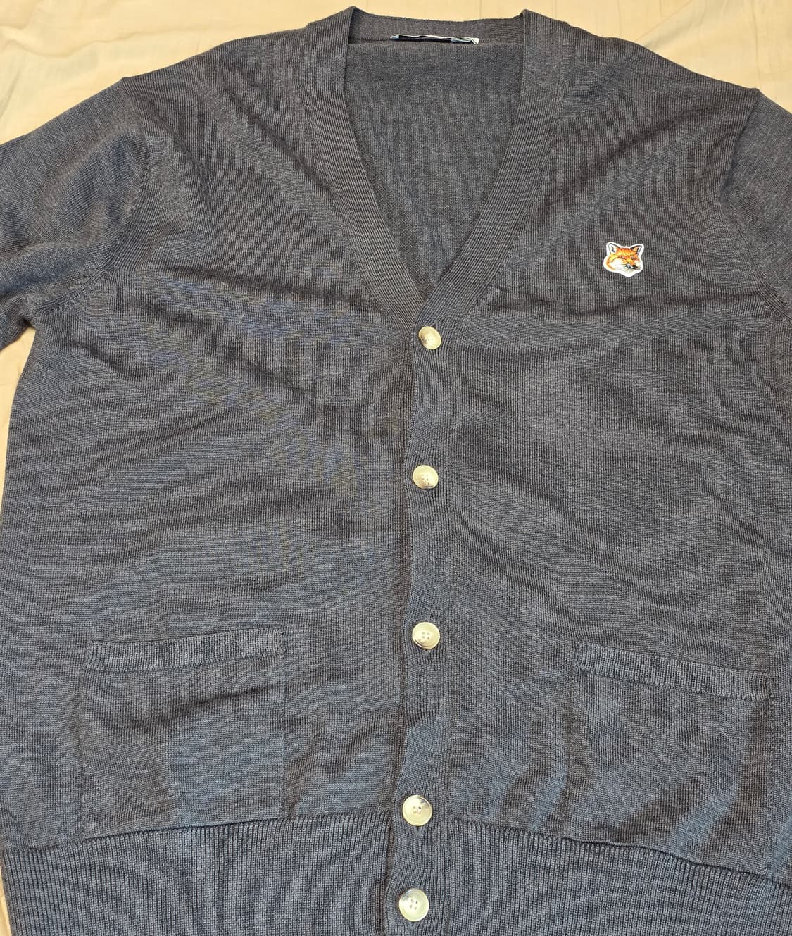 메종 키츠네 폭스 헤드 가디건 XXL 상품이미지2