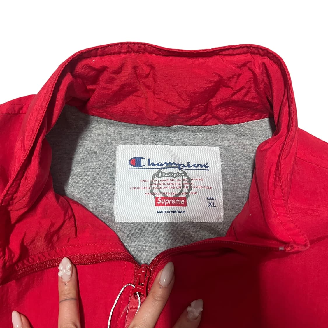 슈프림 x 챔피온 18SS 트랙 자켓 바람막이 레드 상품이미지3