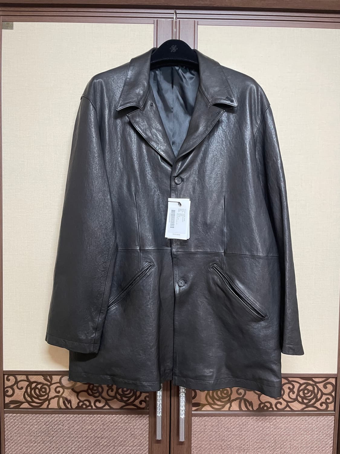 유스 워시드 레더 재킷 상품이미지1