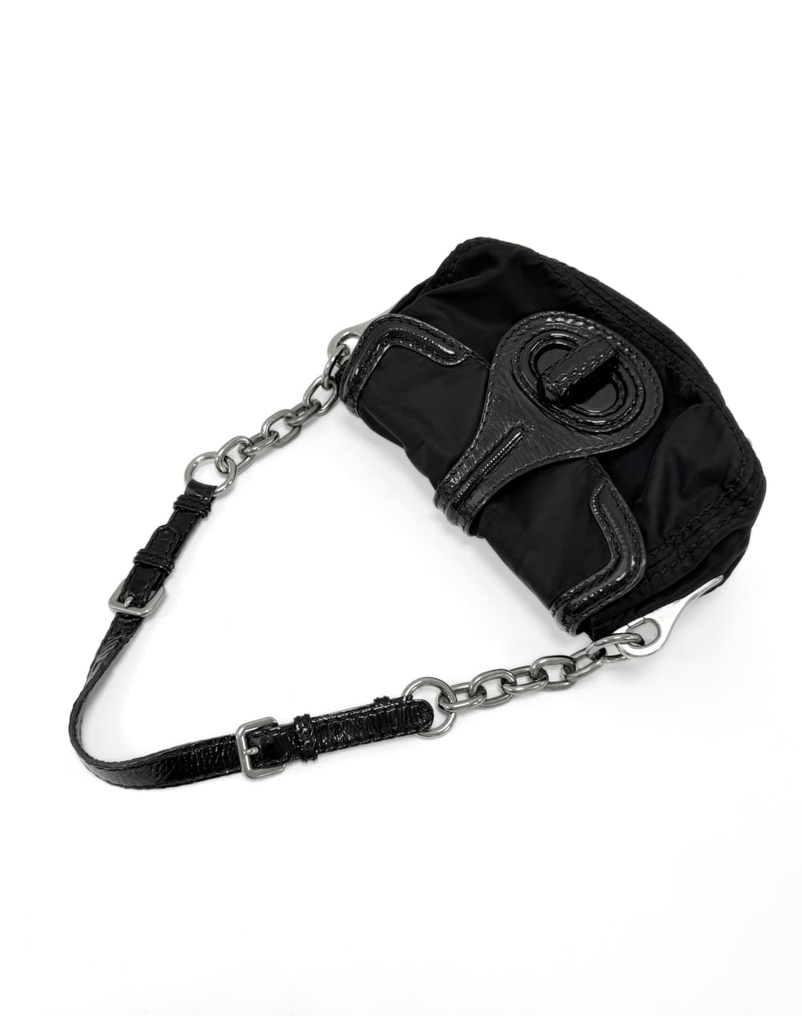 프라다 나일론 & 페이턴트 레더 체인 숄더백 상품이미지1