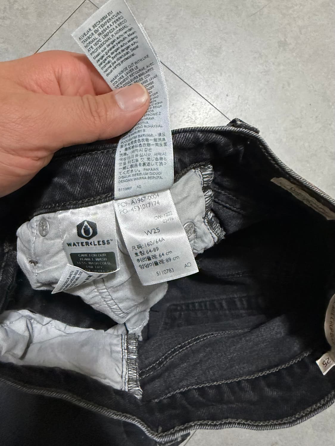 리바이스 프리미엄 부츠컷  빈티지 흑청 데님 크롭  팬츠  상품이미지6