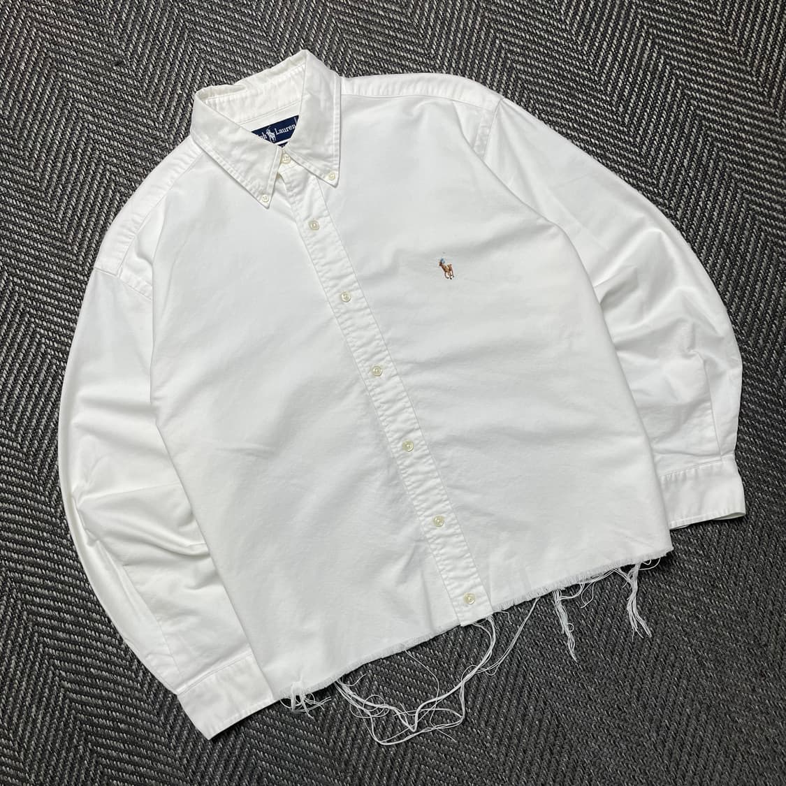 폴로 랄프로렌 옥스포드 화이트 컷팅 크롭 셔츠y 5360 상품이미지1