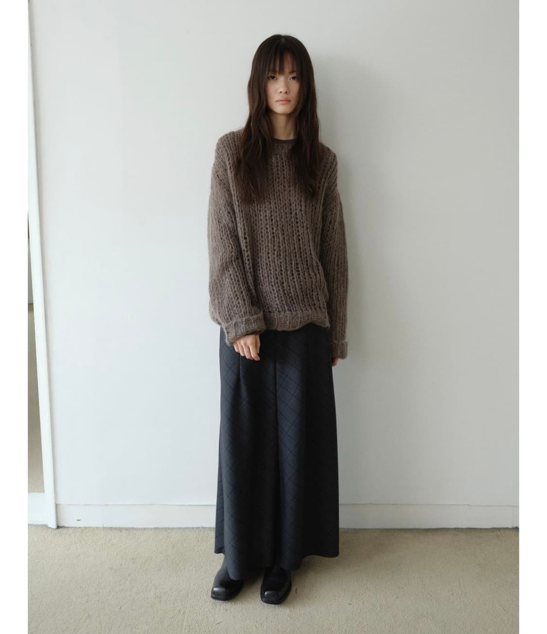 아유서울 네트 시스루 모헤어 알파카 니트 상품이미지1