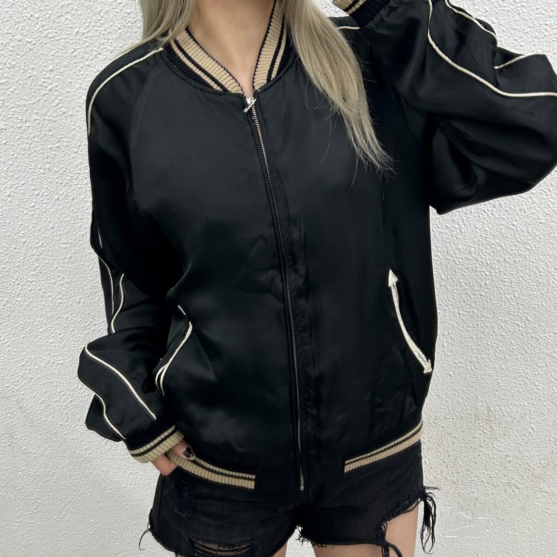 빈티지 타이거 자수 리버시블 스카잔 상품이미지3